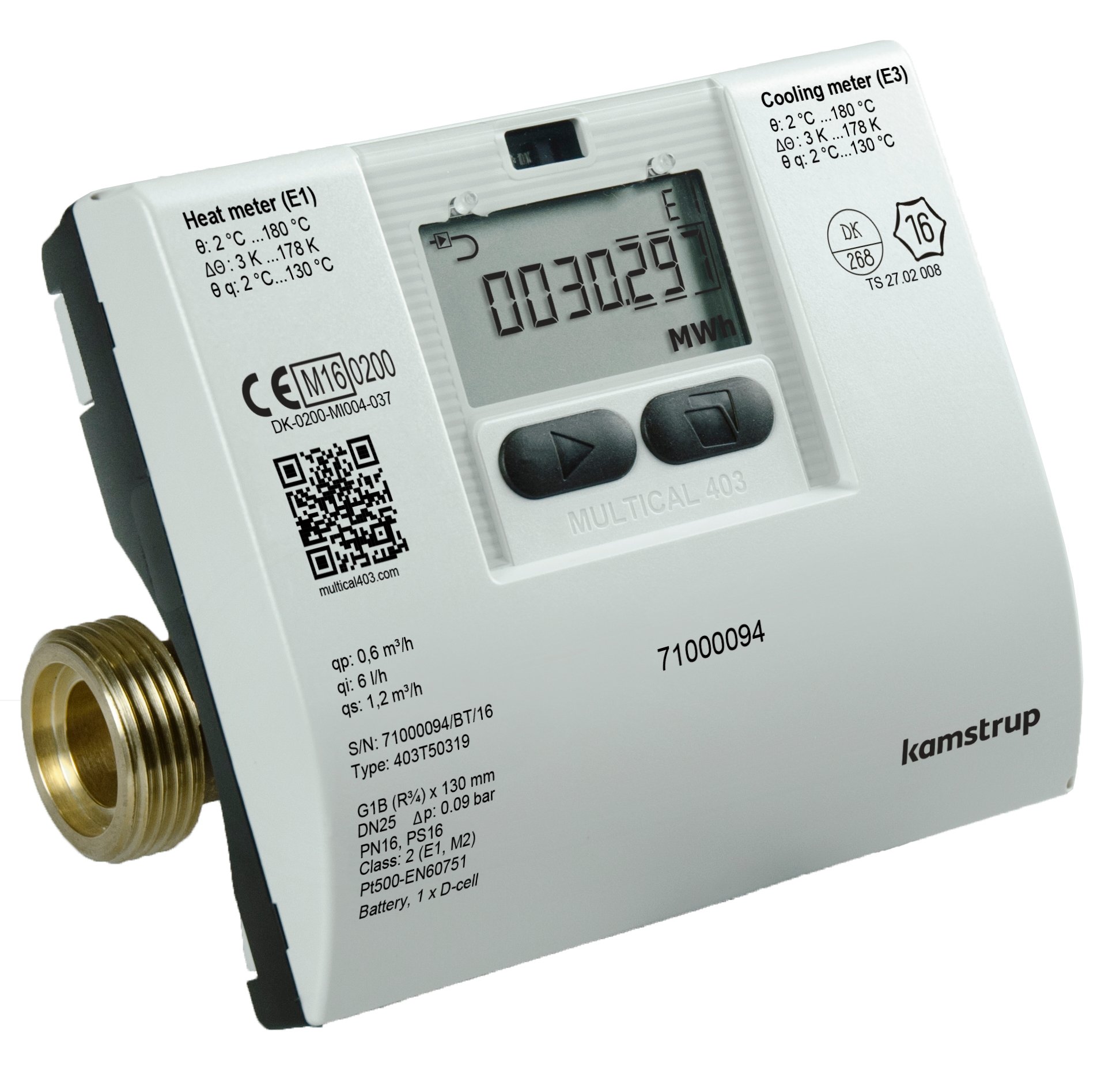 Multical 403 DN50 PN25 Flanged Heat Meter with integrated ultrasonic